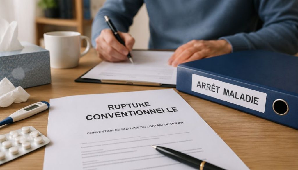 arret maladie rupture conventionnelle_